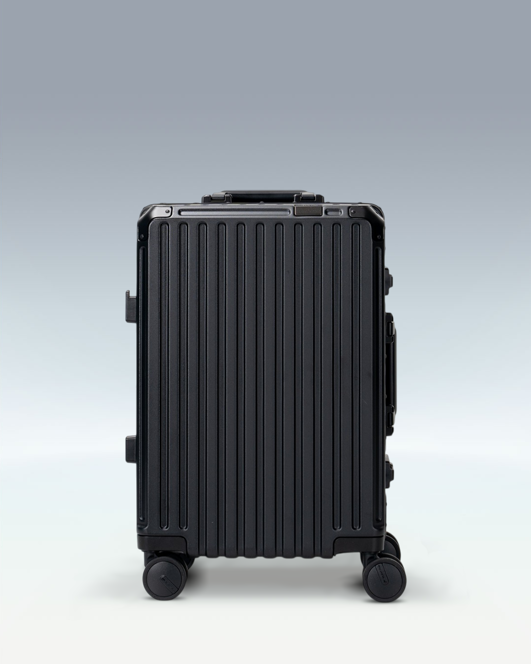 Portar Valence EdgeFrame carry-on luggage in Jet Black, front view