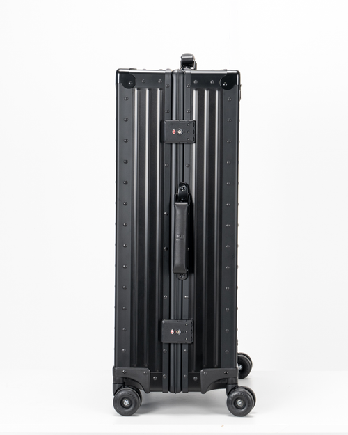 Lucent Jet Black Aluminum Check-In Suitcase Lock View by Portar