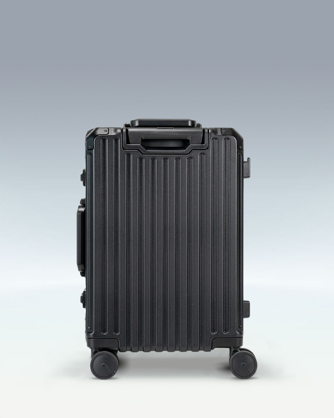 Portar Valence EdgeFrame carry-on luggage in Jet Black, back view