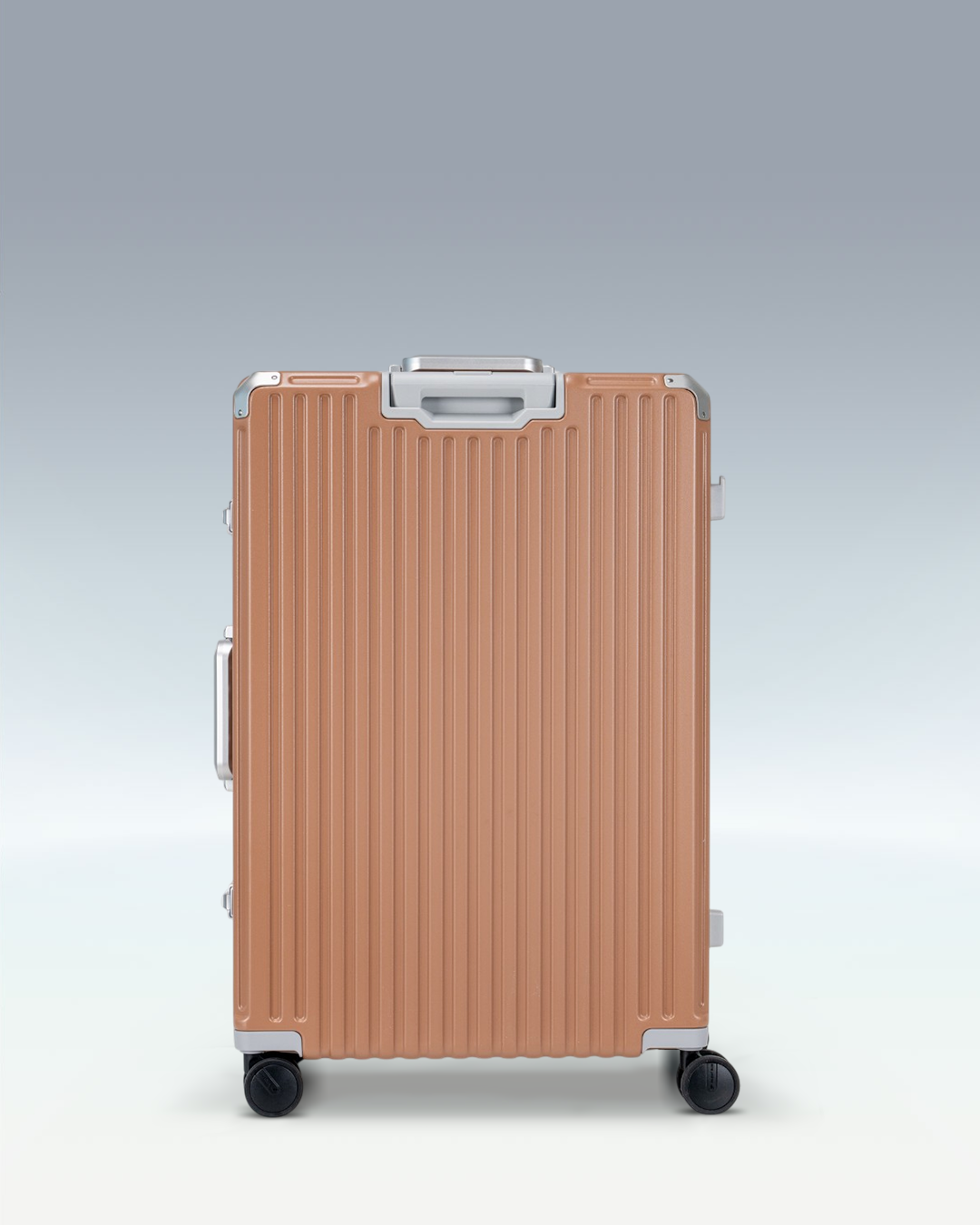 Portar Valence EdgeFrame checked luggage in Mocha Mousse Brown, back view